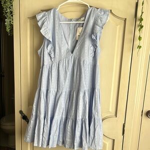 Hyfve Blue Women’s Chic Ruffle Sleeve Dress Size Large